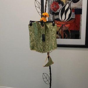Alivila.Y Fashion (Green & Gold) Boned Corset Bustier M-L W/Thong (NWT)